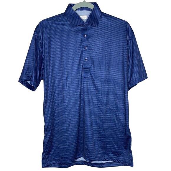 Collars & Co Polo Shirt Mens S Blue Turbo GT Performance Golf Preppy Dress NEW - Picture 2 of 7